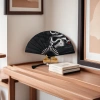 Black dragon-patterned folding fan, handcrafted bamboo frame, solid color, classical, portable and collectible Specification image